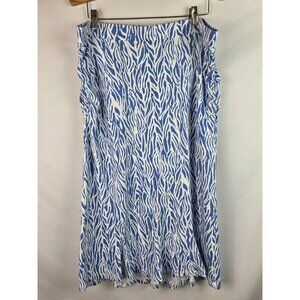 Diane Von Furstenberg Target Women's Skirt Size 1X Blue Sea Twig Elastic Waist